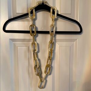 Cream Two-Tone Chunky Chain Necklace